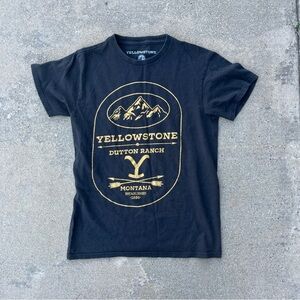 Yellowstone Black T-Shirt with Gold Print